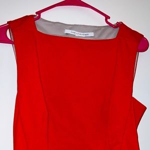 Beautiful Orange ‘Diane Von Furstenburg’ dress fits for summer, corporate etc